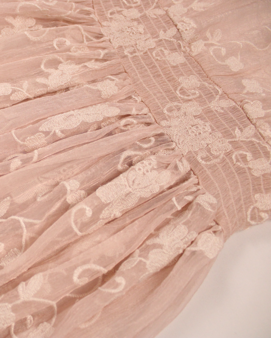Embroidered Floral Chiffon Maxi Dress