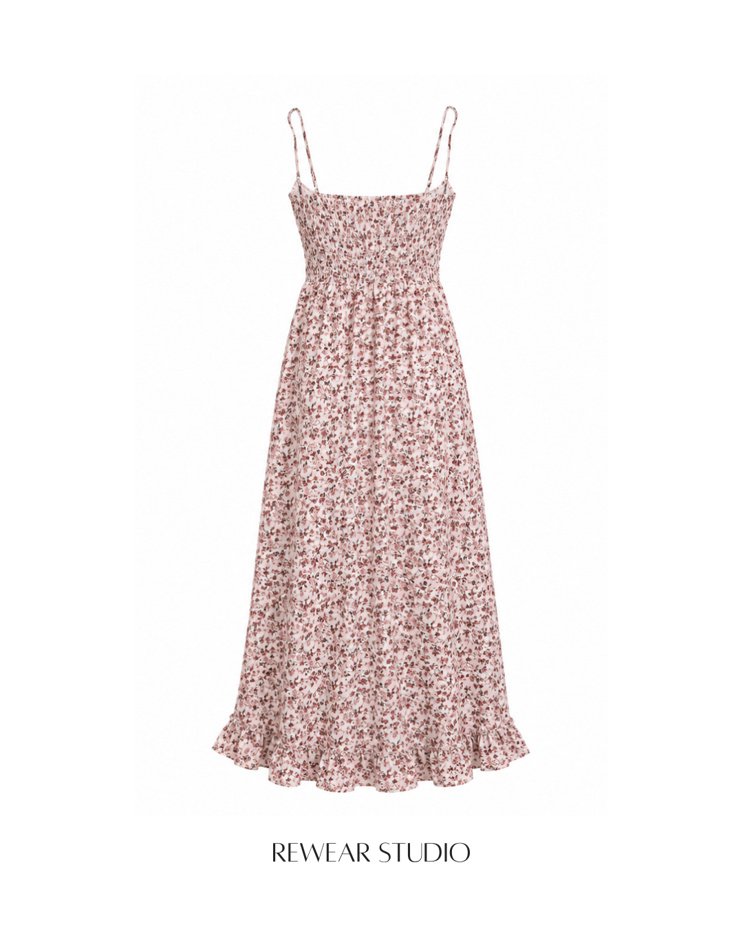 Floral Smocked High-Low Maxi Dress
