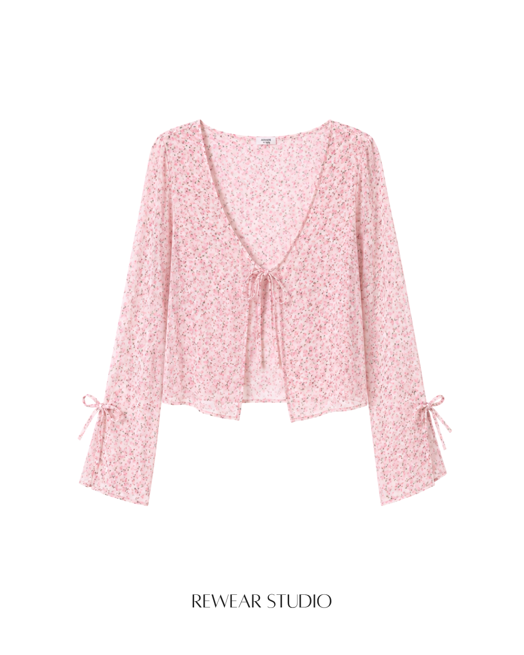 Ditsy Floral Tie-Front Blouse