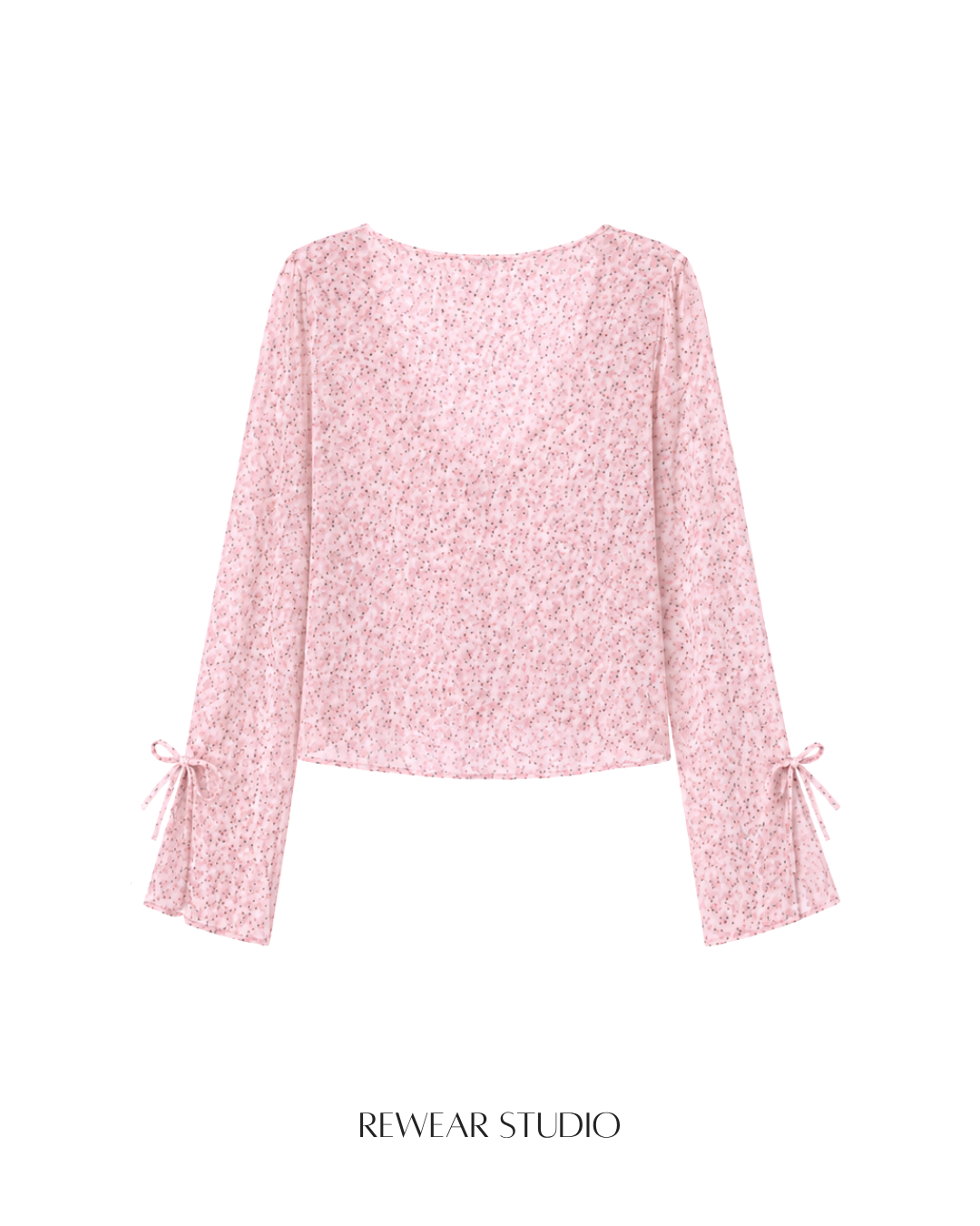 Ditsy Floral Tie-Front Blouse